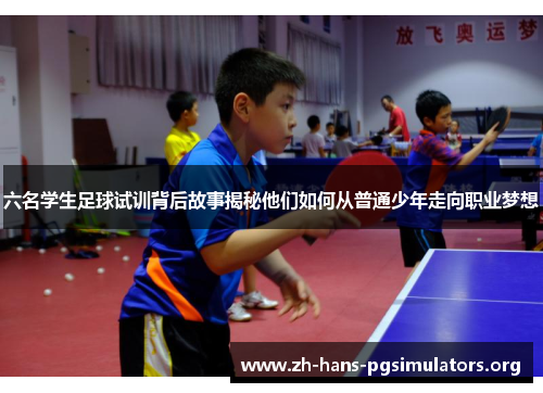 六名学生足球试训背后故事揭秘他们如何从普通少年走向职业梦想